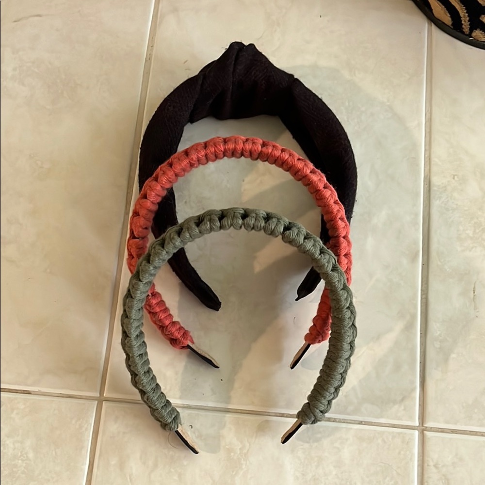 Set of Three Headbands Two Macrame and One Knotted
